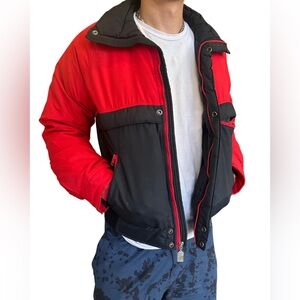 Red and Black Vintage Puffer Coat